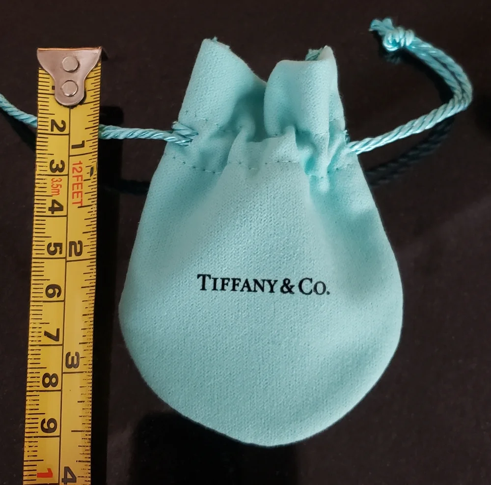 Set of 2 Tiffany & Co. Small Jewelry Pouch Bags Turquoise Color NWOT - Picture 2 of 3